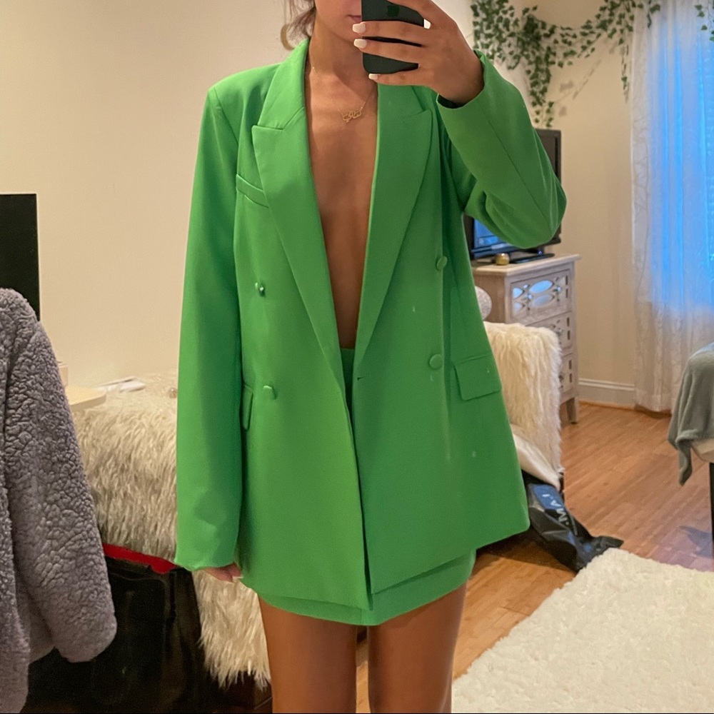 Tiger Mist green oversized blazer
